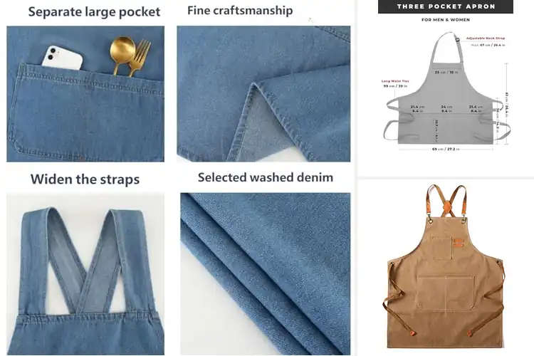 Detailed view of Best Adjustable Chef Aprons With Front Or Back Ties