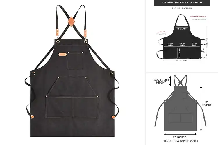 Detailed view of Best Durable Chef Apron With Reinforced Pockets