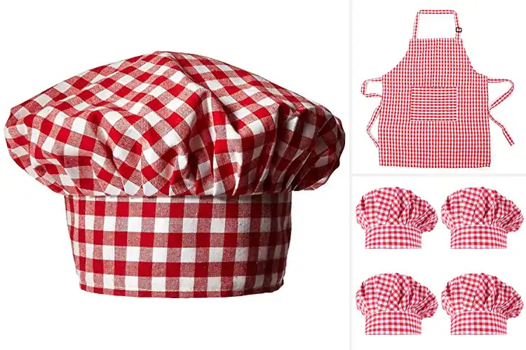 Detailed view of Best Ginghams Chef Hats For Cooking Cosplay