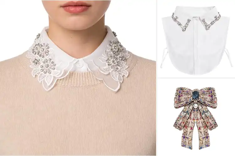Detailed view of Best Rhinestones Pearl Accented Collar