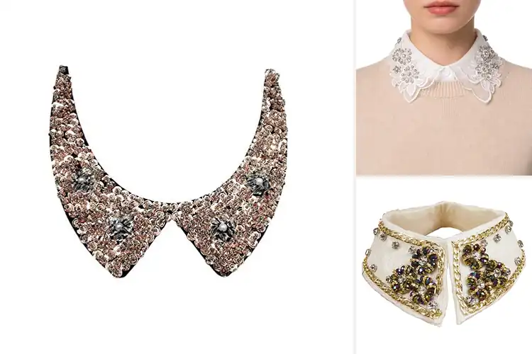 Detailed view of Best Rhinestones Pearl Embellished Collars